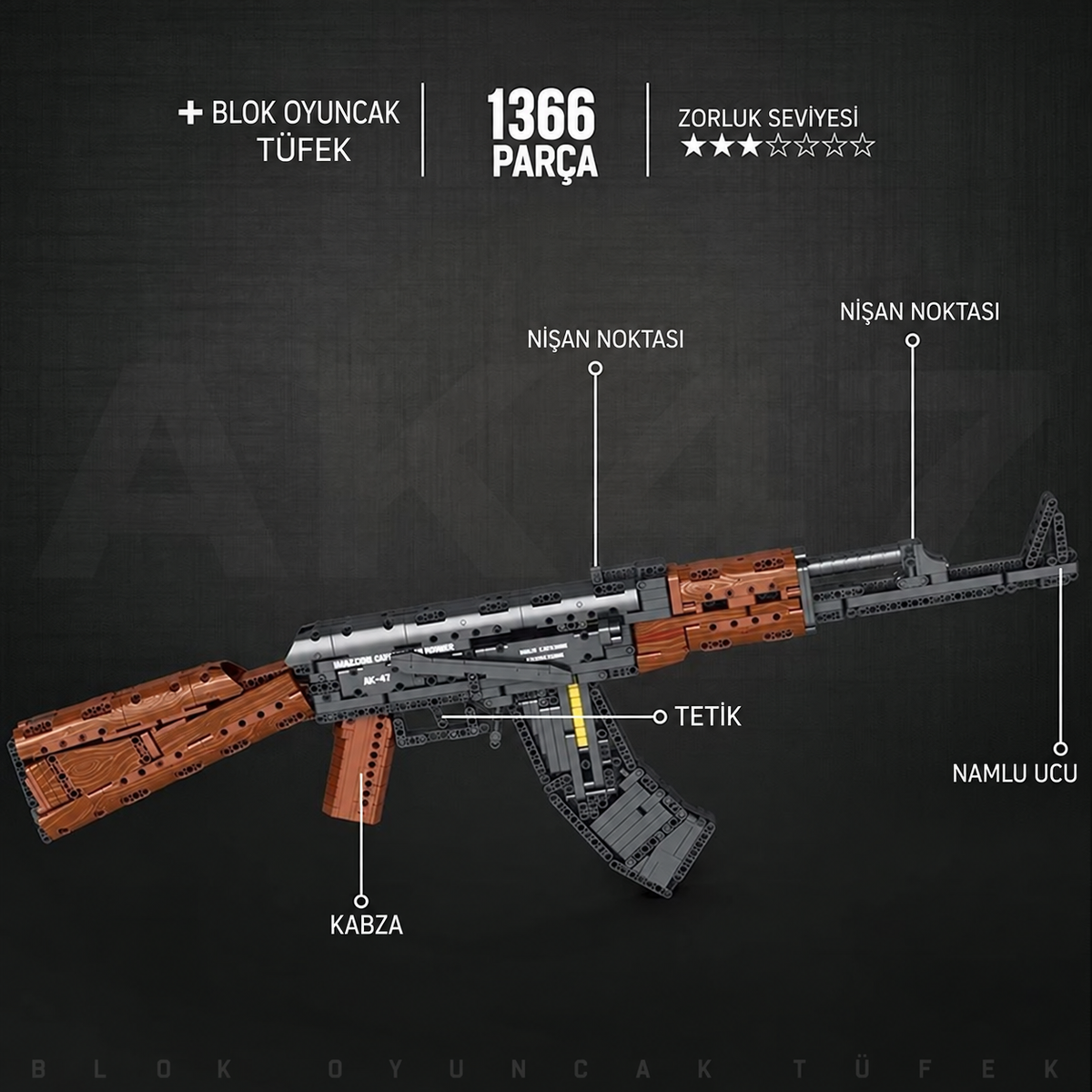AK-47 KUR ATEŞ ET ( 1366 Parça )